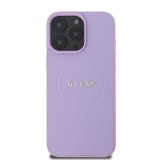 Guess PU Grained Classic Logo MagSafe Zadní Kryt pro iPhone 16 Pro Max Purple