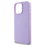 Guess PU Grained Classic Logo MagSafe Zadní Kryt pro iPhone 16 Pro Max Purple