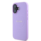 Guess PU Grained Classic Logo MagSafe Zadní Kryt pro iPhone 16 Plus Purple