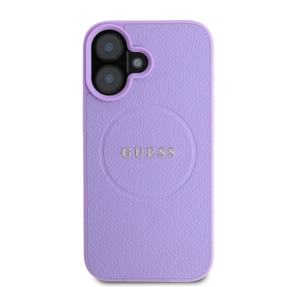 Guess PU Grained Classic Logo MagSafe Zadní Kryt pro iPhone 16 Plus Purple