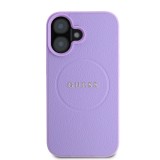 Guess PU Grained Classic Logo MagSafe Zadní Kryt pro iPhone 16 Purple