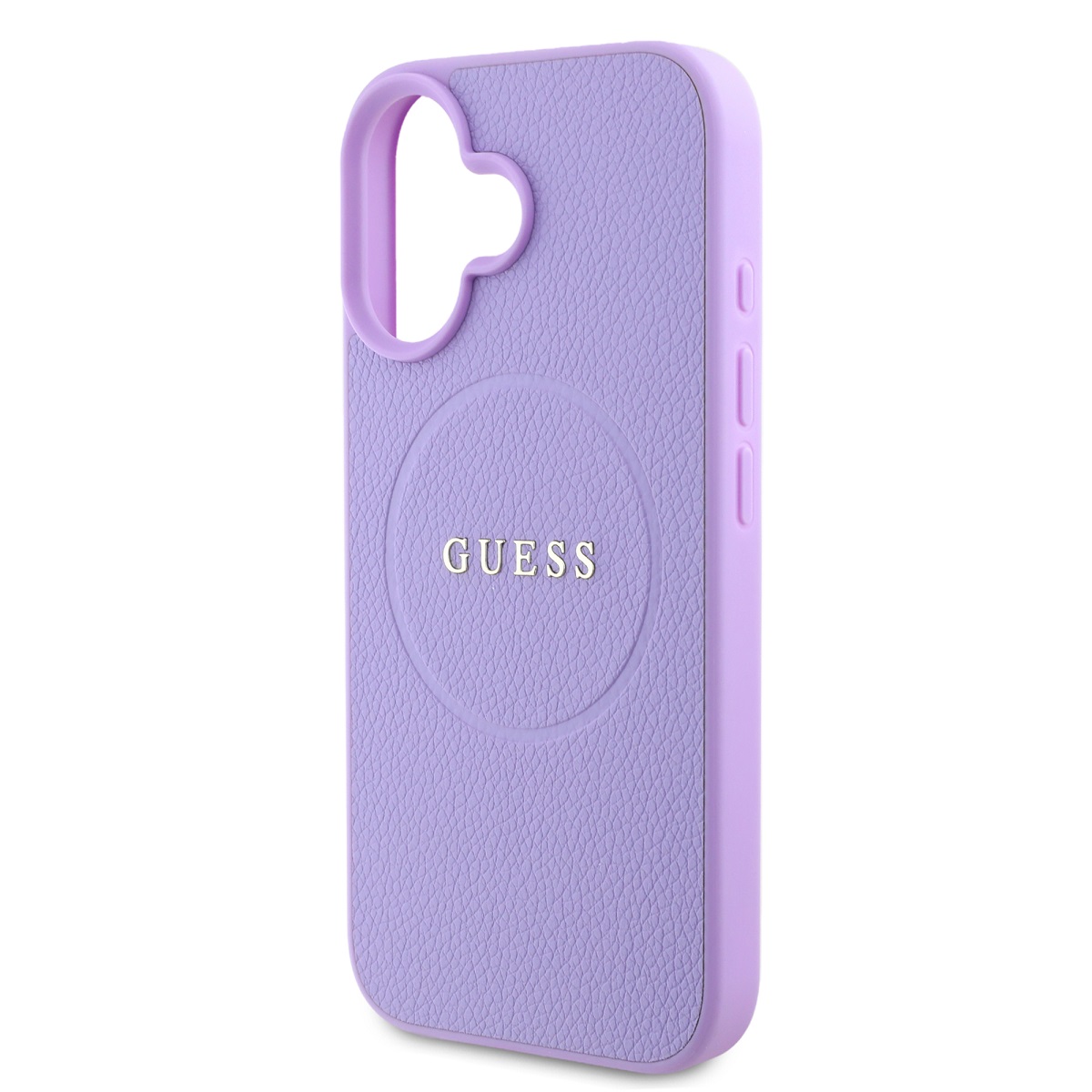 Guess PU Grained Classic Logo MagSafe Zadní Kryt pro iPhone 16 Purple