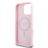 Guess PU Grained Classic Logo MagSafe Zadní Kryt pro iPhone 16 Pro Pink