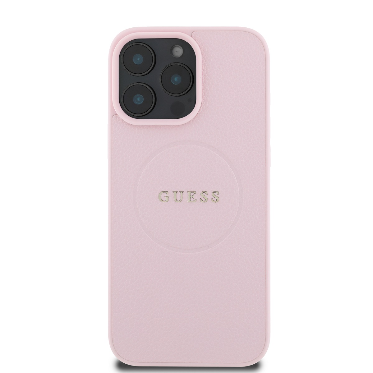 Guess PU Grained Classic Logo MagSafe Zadní Kryt pro iPhone 16 Pro Pink