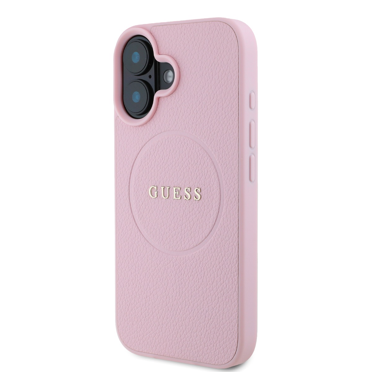 Guess PU Grained Classic Logo MagSafe Zadní Kryt pro iPhone 16 Pink