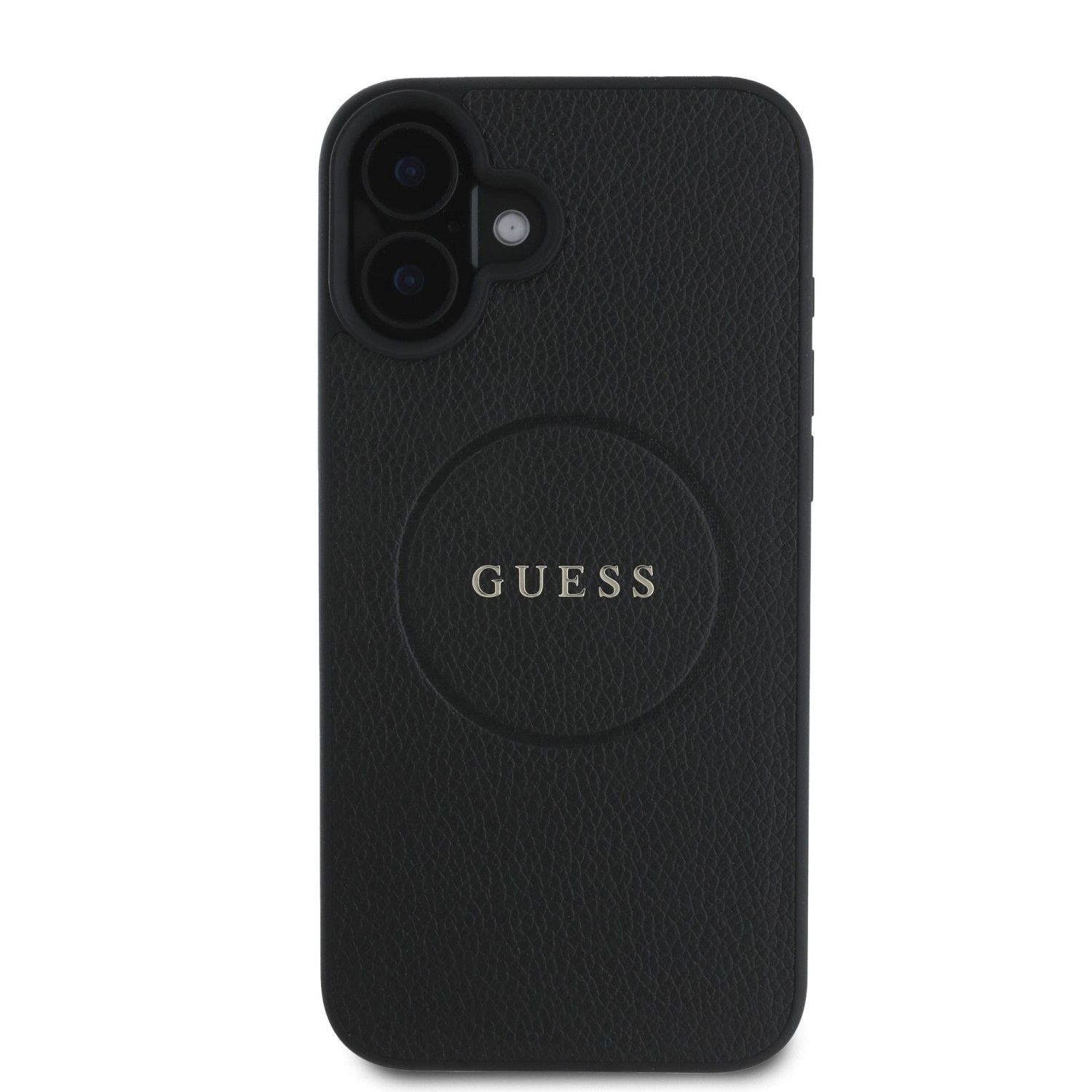 Guess PU Grained Classic Logo MagSafe Zadní Kryt pro iPhone 16 Plus Black