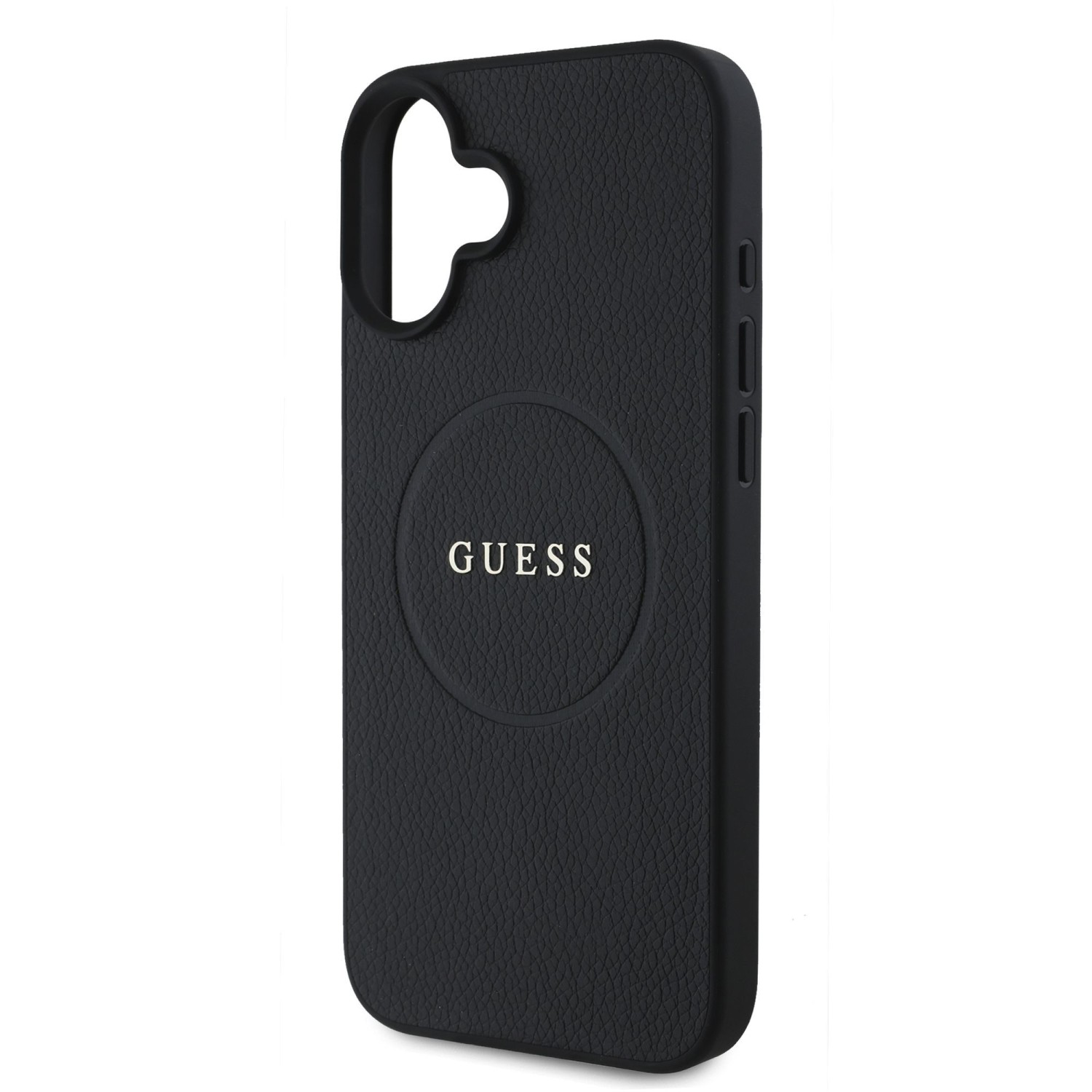 Guess PU Grained Classic Logo MagSafe Zadní Kryt pro iPhone 16 Black