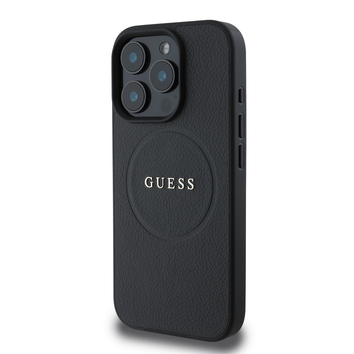 Guess PU Grained Classic Logo MagSafe Zadní Kryt pro iPhone 16 Pro Max Black