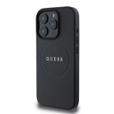 Guess PU Grained Classic Logo MagSafe Zadní Kryt pro iPhone 16 Pro Black