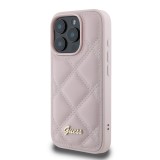 Guess PU Leather Quilted Zadní Kryt pro iPhone 16 Pro Max Pink