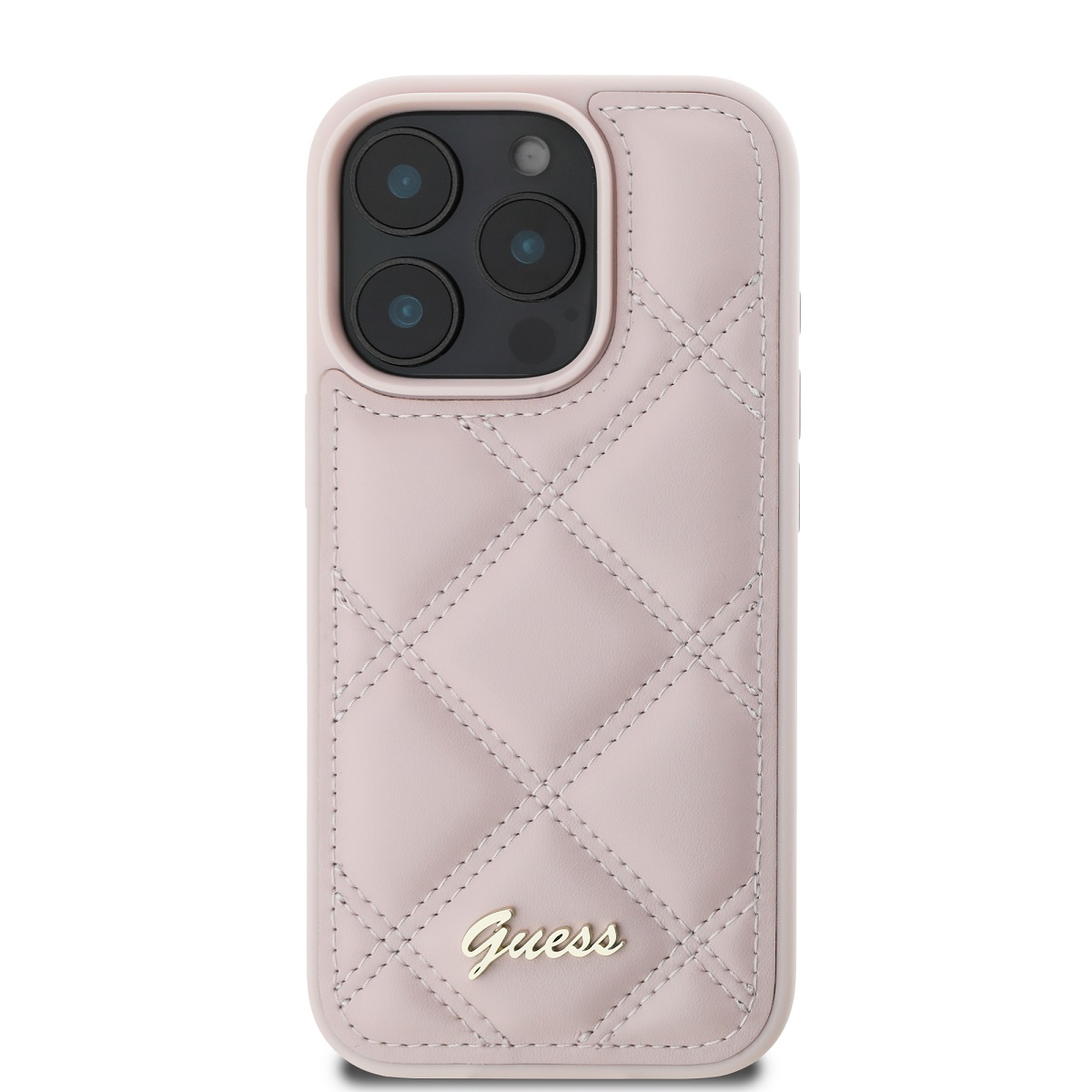 Guess PU Leather Quilted Zadní Kryt pro iPhone 16 Pro Max Pink