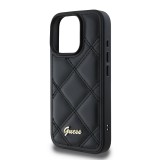 Guess PU Leather Quilted Zadní Kryt pro iPhone 16 Pro Black