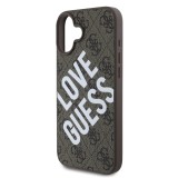 Guess PU Leather 4G Big Love Logo MagSafe Zadní Kryt pro iPhone 16 Brown