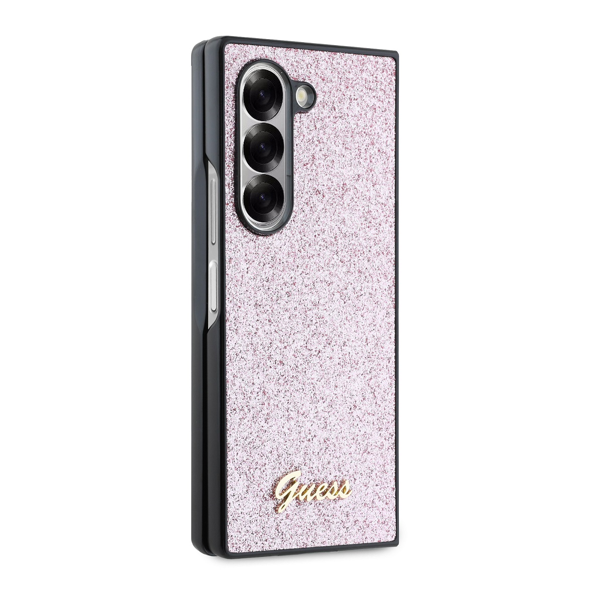 Guess PC/TPU Glitter Flakes Metal Logo Zadní Kryt pro Samsung Galaxy Z Fold 6 Pink