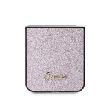 Guess PC/TPU Glitter Flakes Metal Logo Zadní Kryt pro Samsung Galaxy Z Flip 6 Pink