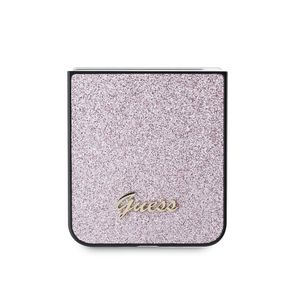 Guess PC/TPU Glitter Flakes Metal Logo Zadní Kryt pro Samsung Galaxy Z Flip 6 Pink