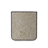 Guess PC/TPU Glitter Flakes Metal Logo Zadní Kryt pro Samsung Galaxy Z Flip 6 Gold