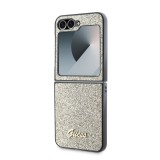 Guess PC/TPU Glitter Flakes Metal Logo Zadní Kryt pro Samsung Galaxy Z Flip 6 Gold