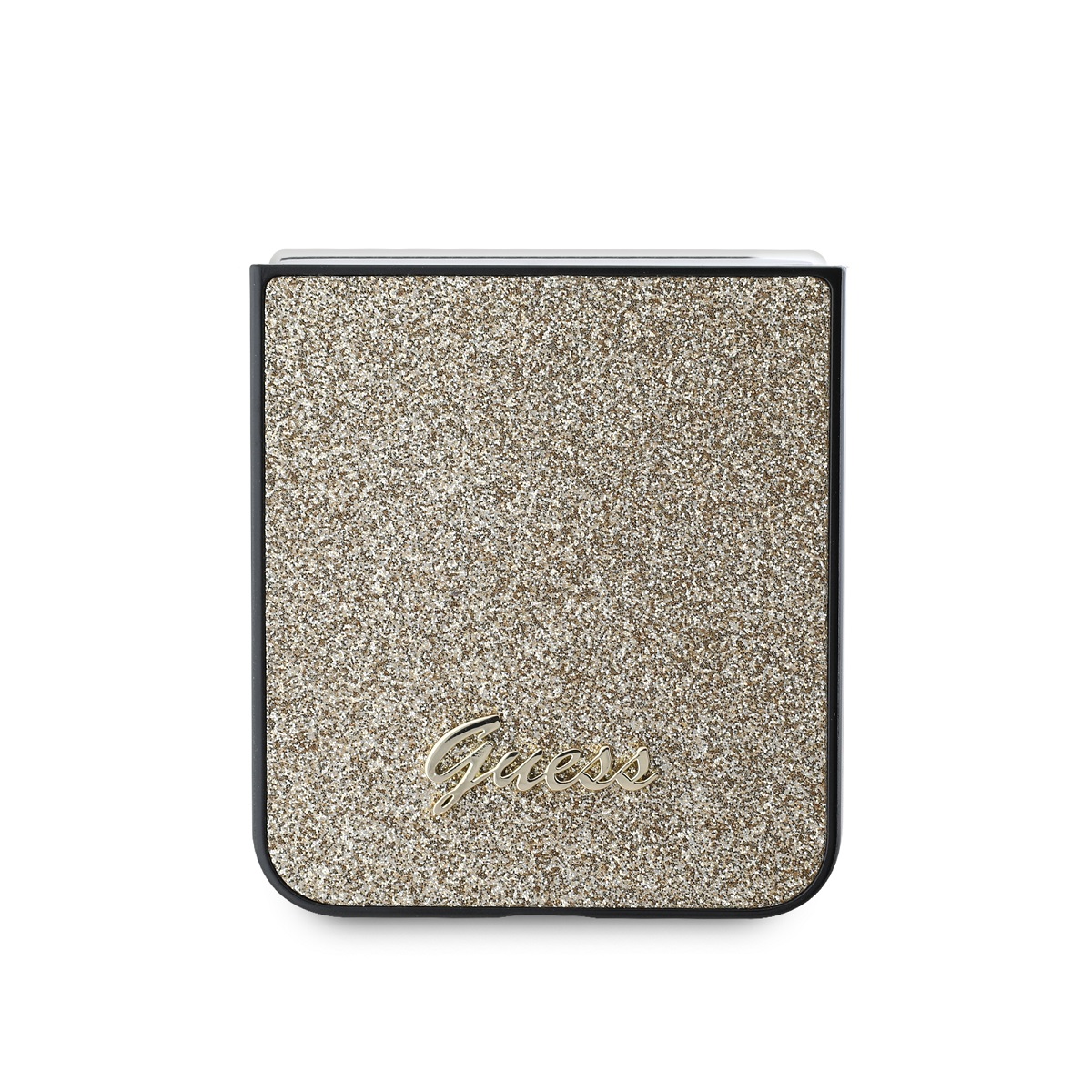 Guess PC/TPU Glitter Flakes Metal Logo Zadní Kryt pro Samsung Galaxy Z Flip 6 Gold