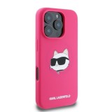 KARL LAGERFELD case for IPHONE 16 Pro Max compatible with MagSafe KLHMP16XSCHPPLF (Sil Choupette Head Print) fuschia