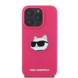 KARL LAGERFELD case for IPHONE 16 Pro compatible with MagSafe KLHMP16LSCHPPLF (Sil Choupette Head Print) fuschia