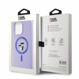 KARL LAGERFELD case for IPHONE 15 Pro Max compatible with MagSafe KLHMP15XSCMKCRHU (Silicone KC Body Ring) purple