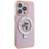 KARL LAGERFELD case for IPHONE 15 Pro Max compatible with MagSafe KLHMP15XHMRSKCP (Ringstand KC) pink