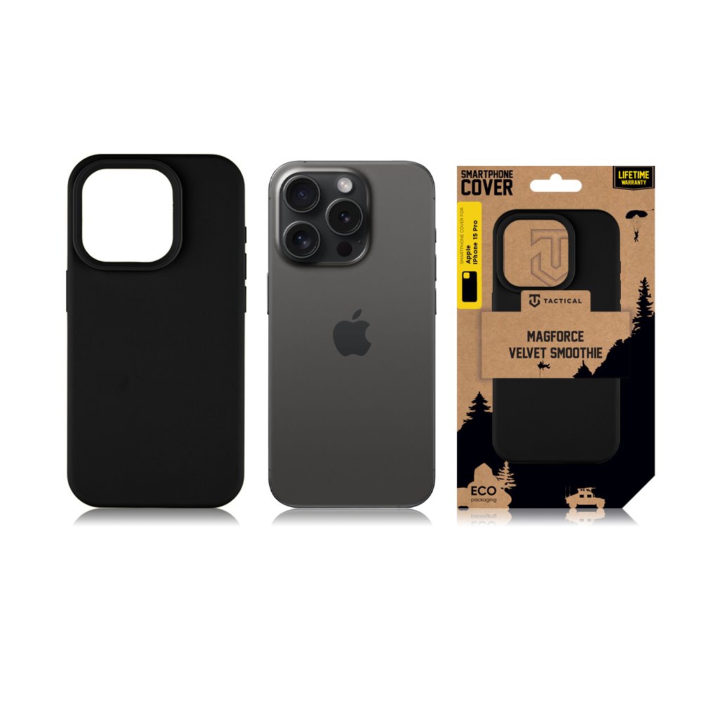 Tactical MagForce Velvet Smoothie Kryt pro Apple iPhone 15 Pro Asphalt