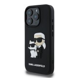 Karl Lagerfeld PU Saffiano Karl and Choupette Zadní Kryt pro iPhone 16 Pro Max Black