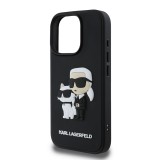 Karl Lagerfeld PU Saffiano Karl and Choupette Zadní Kryt pro iPhone 16 Pro Max Black