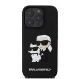 Karl Lagerfeld PU Saffiano Karl and Choupette Zadní Kryt pro iPhone 16 Pro Black