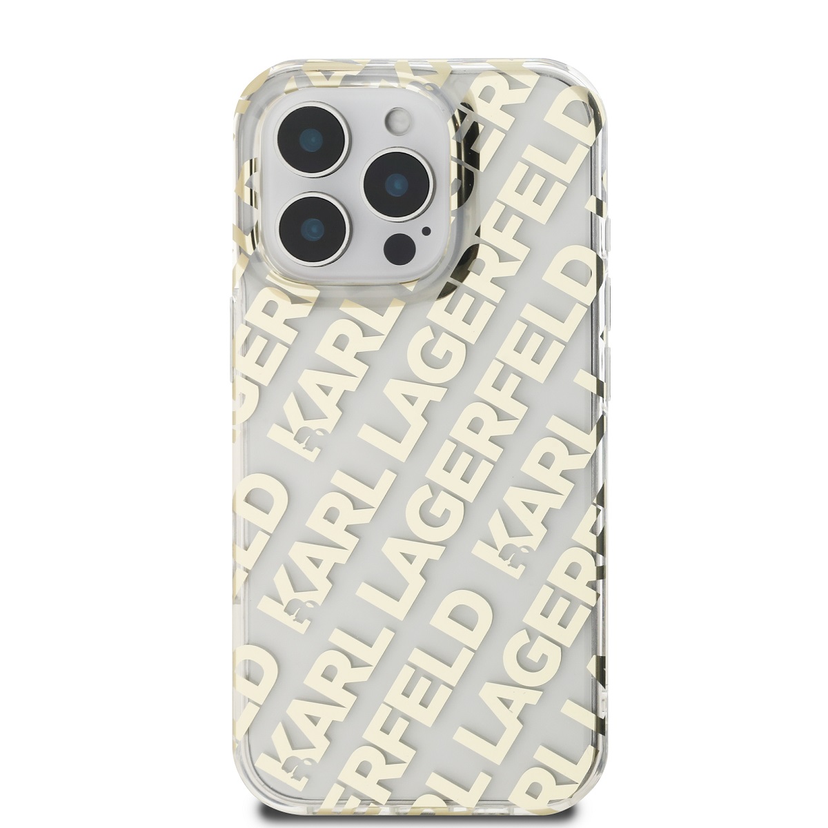 Karl Lagerfeld IML Electroplated Repeated Logo Zadní Kryt pro iPhone 16 Pro Max Gold