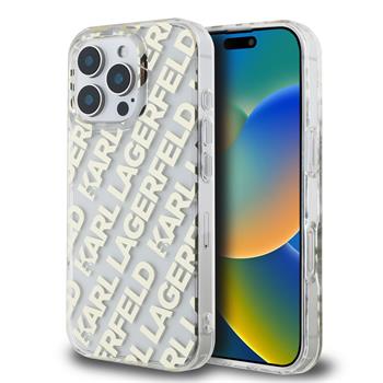 Zadní kryt Karl Lagerfeld IML Electroplated Repeated Logo pro Apple iPhone 16 Pro Max, zlatá