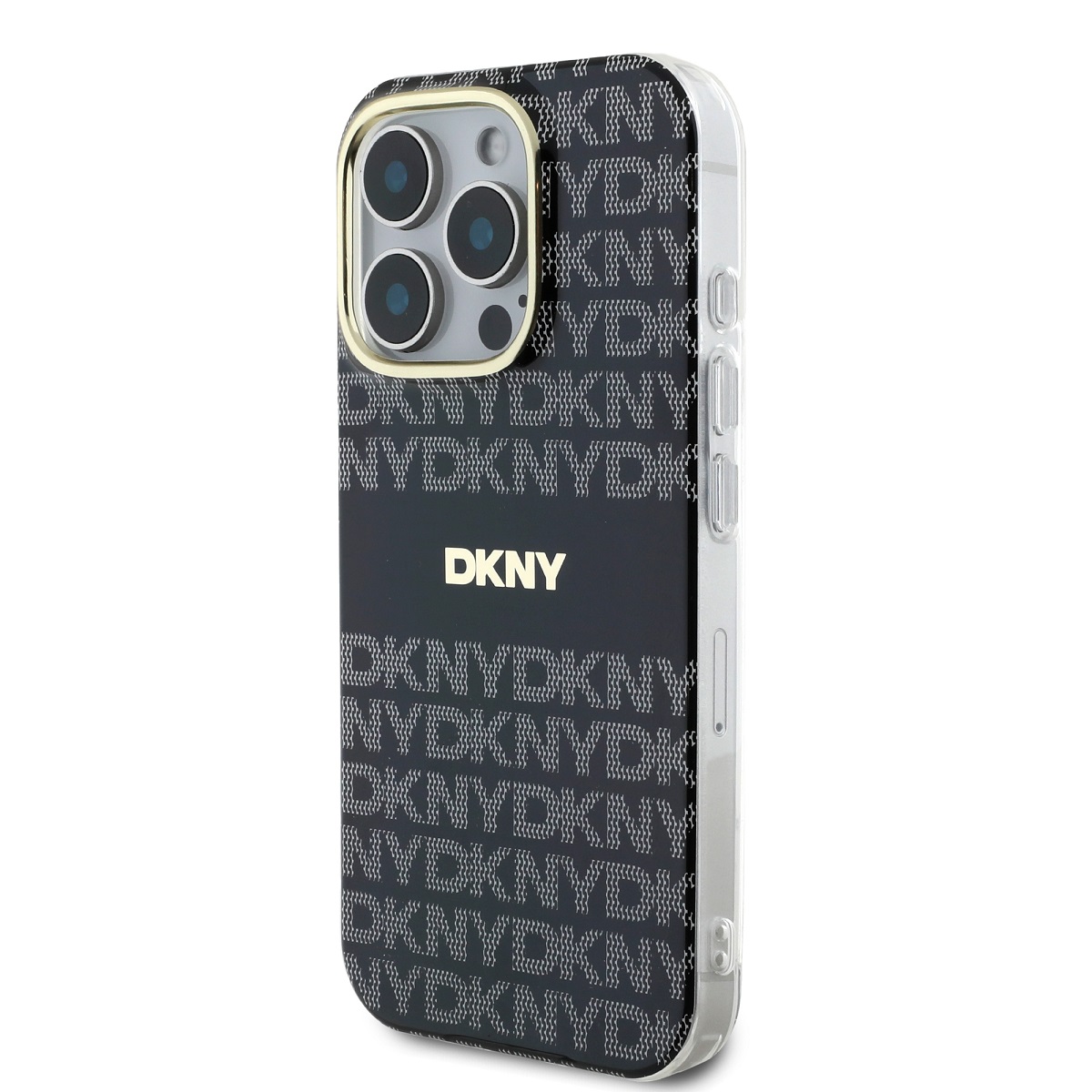 DKNY PC/TPU Repeat Pattern Tonal Stripe Magsafe Zadní Kryt pro iPhone 16 Pro Black