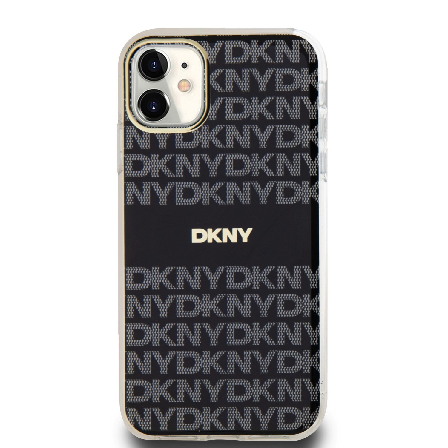 DKNY PC/TPU Repeat Pattern Tonal Stripe Magsafe Zadní Kryt pro iPhone 11 Black