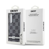 DKNY PU Leather Checkered Pattern and Stripe Zadní Kryt pro Samsung Galaxy Z Fold 6 Black