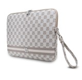 DKNY PU Leather Checkered Pattern and Stripe Obal na Notebook 15/16" Beige