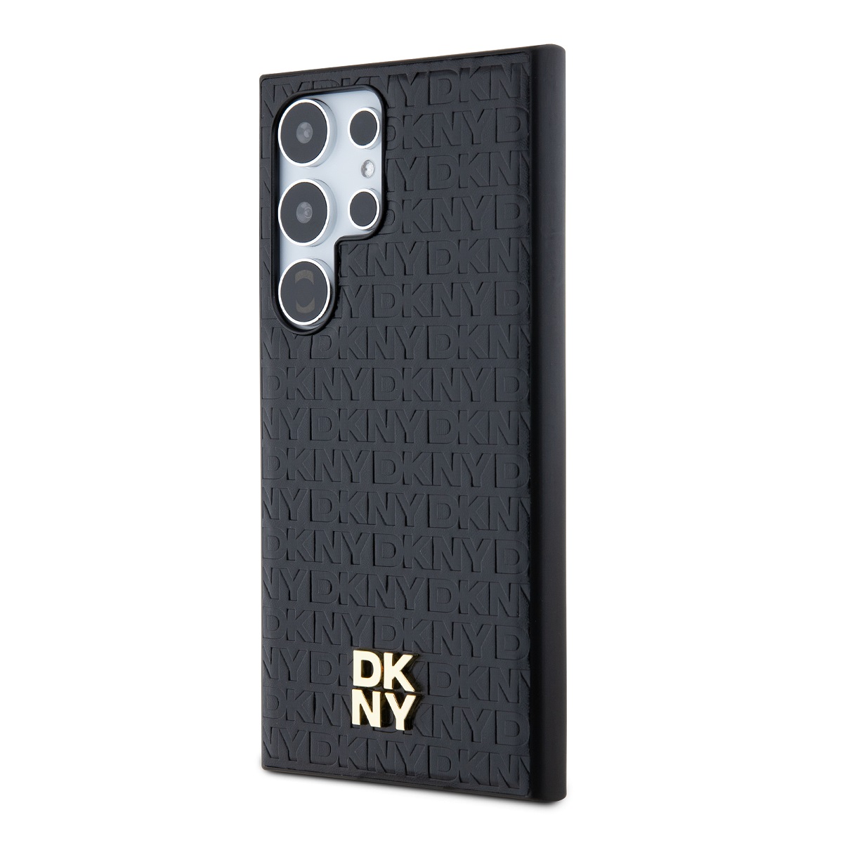 DKNY PU Leather Repeat Pattern Stack Logo Magsafe Zadní Kryt pro Samsung Galaxy S24 Ultra Black