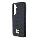 DKNY PU Leather Repeat Pattern Stack Logo Magsafe Zadní Kryt pro Samsung Galaxy S24+ Black