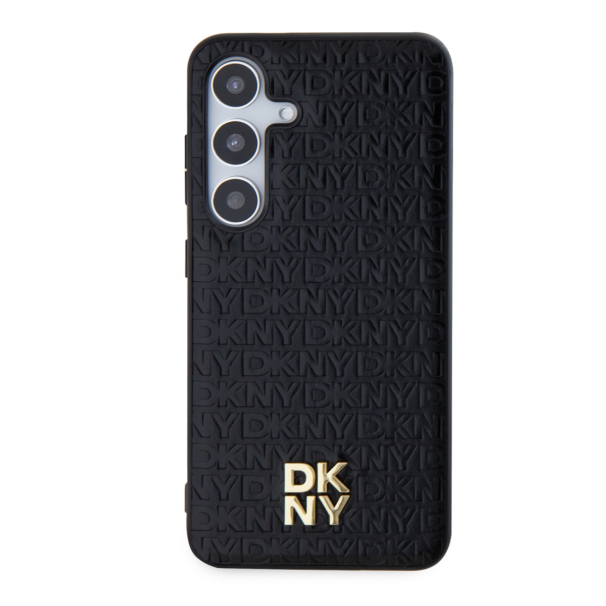 DKNY PU Leather Repeat Pattern Stack Logo Magsafe Zadní Kryt pro Samsung Galaxy S24+ Black