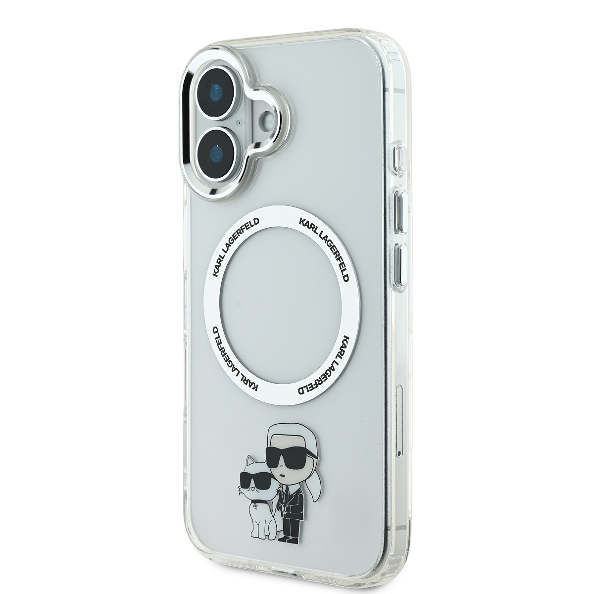 Karl Lagerfeld IML Karl and Choupette MagSafe Zadní Kryt pro iPhone 16 Transparent