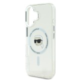 Karl Lagerfeld IML Karl Head Metal Frame MagSafe Zadní Kryt pro iPhone 16 Transparent