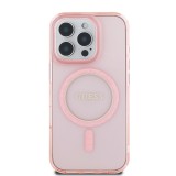 Guess IML Glitter Ring MagSafe Zadní Kryt pro iPhone 16 Pro Pink