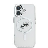 Karl Lagerfeld IML K&CH Heads Metal Frame MagSafe Zadní Kryt pro iPhone 16 Transparent