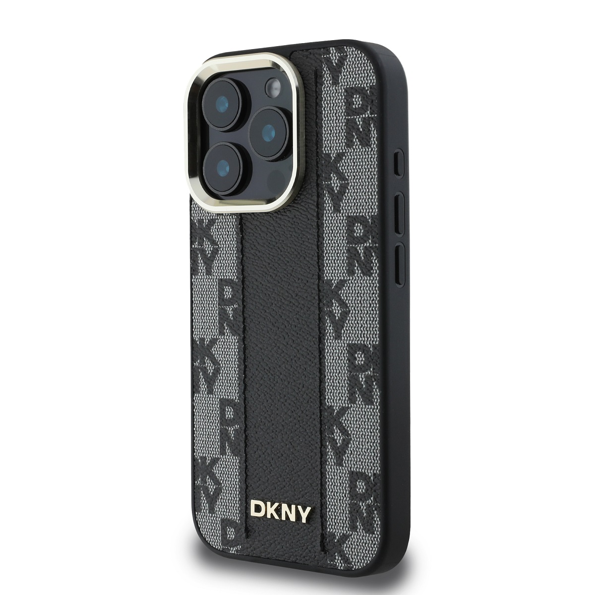 DKNY PU Leather Checkered Pattern Magsafe Zadní Kryt pro iPhone 16 Pro Max Black