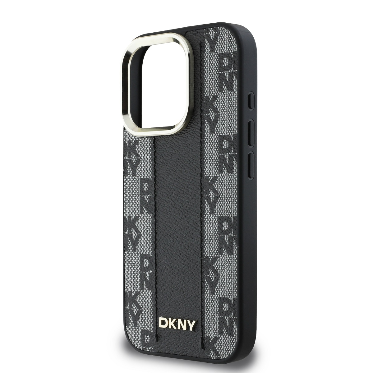 DKNY PU Leather Checkered Pattern Magsafe Zadní Kryt pro iPhone 16 Pro Max Black