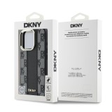 DKNY PU Leather Checkered Pattern Magsafe Zadní Kryt pro iPhone 16 Pro Black