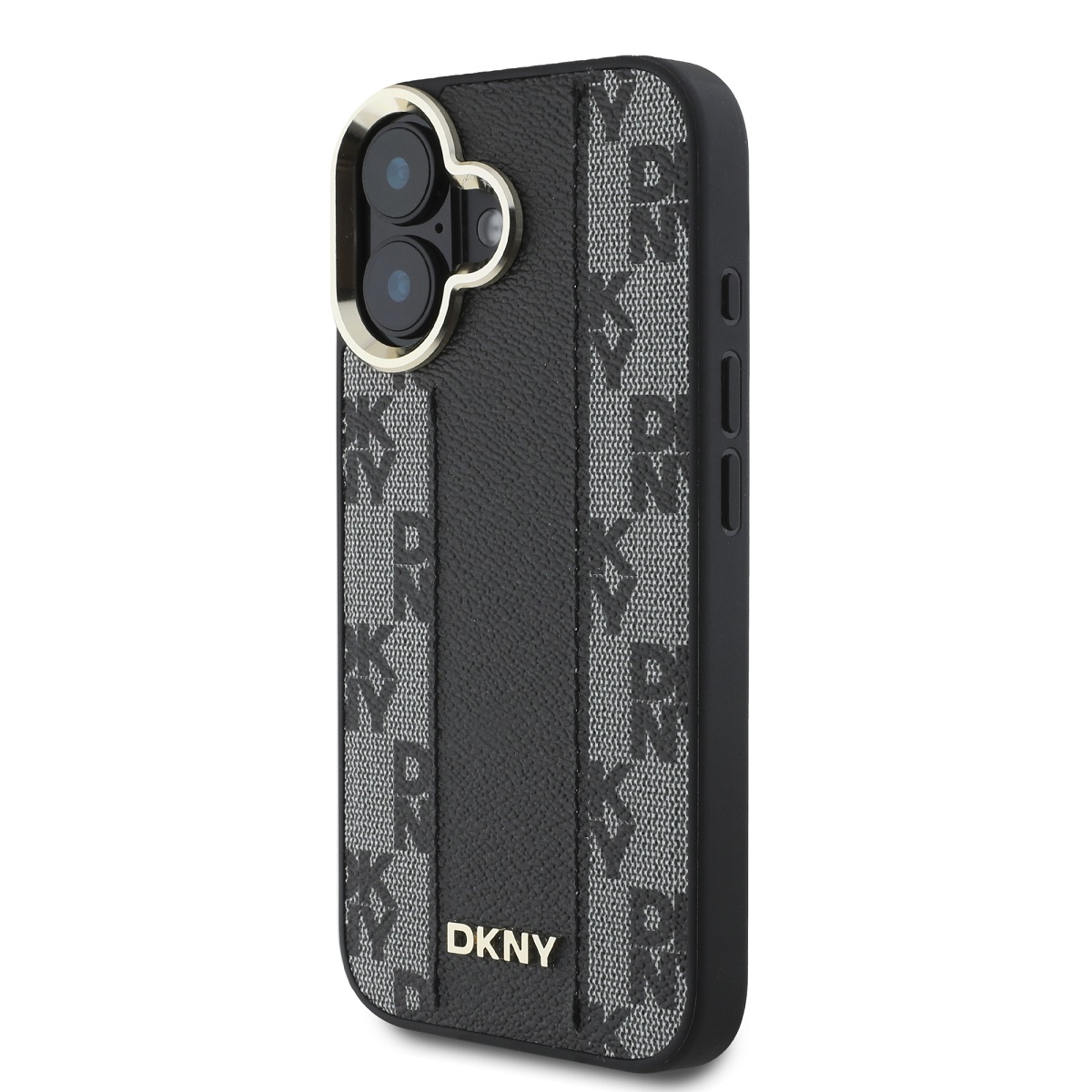 DKNY PU Leather Checkered Pattern Magsafe Zadní Kryt pro iPhone 16 Plus Black