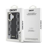 DKNY PU Leather Checkered Pattern Magsafe Zadní Kryt pro iPhone 16 Black