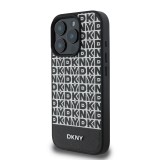 DKNY PU Leather Repeat Pattern Bottom Stripe MagSafe Zadní Kryt pro iPhone 16 Pro Max Black